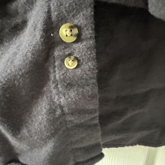 King Size Mens Flannel Shirt 3XB Long Sleeve Pockets Workwear Gray Rugged Warm - Picture 7 of 12